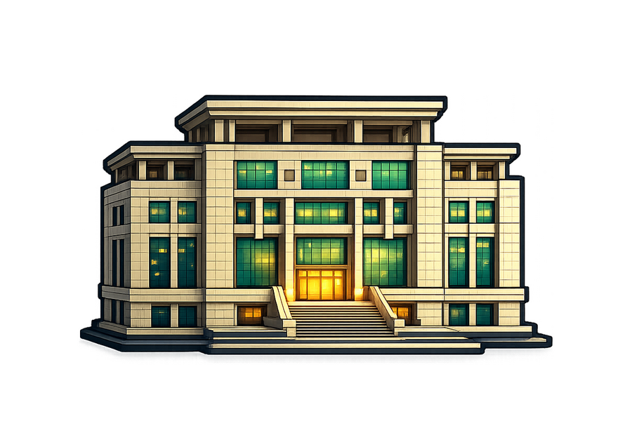 沈阳化工大学图书馆地标插画